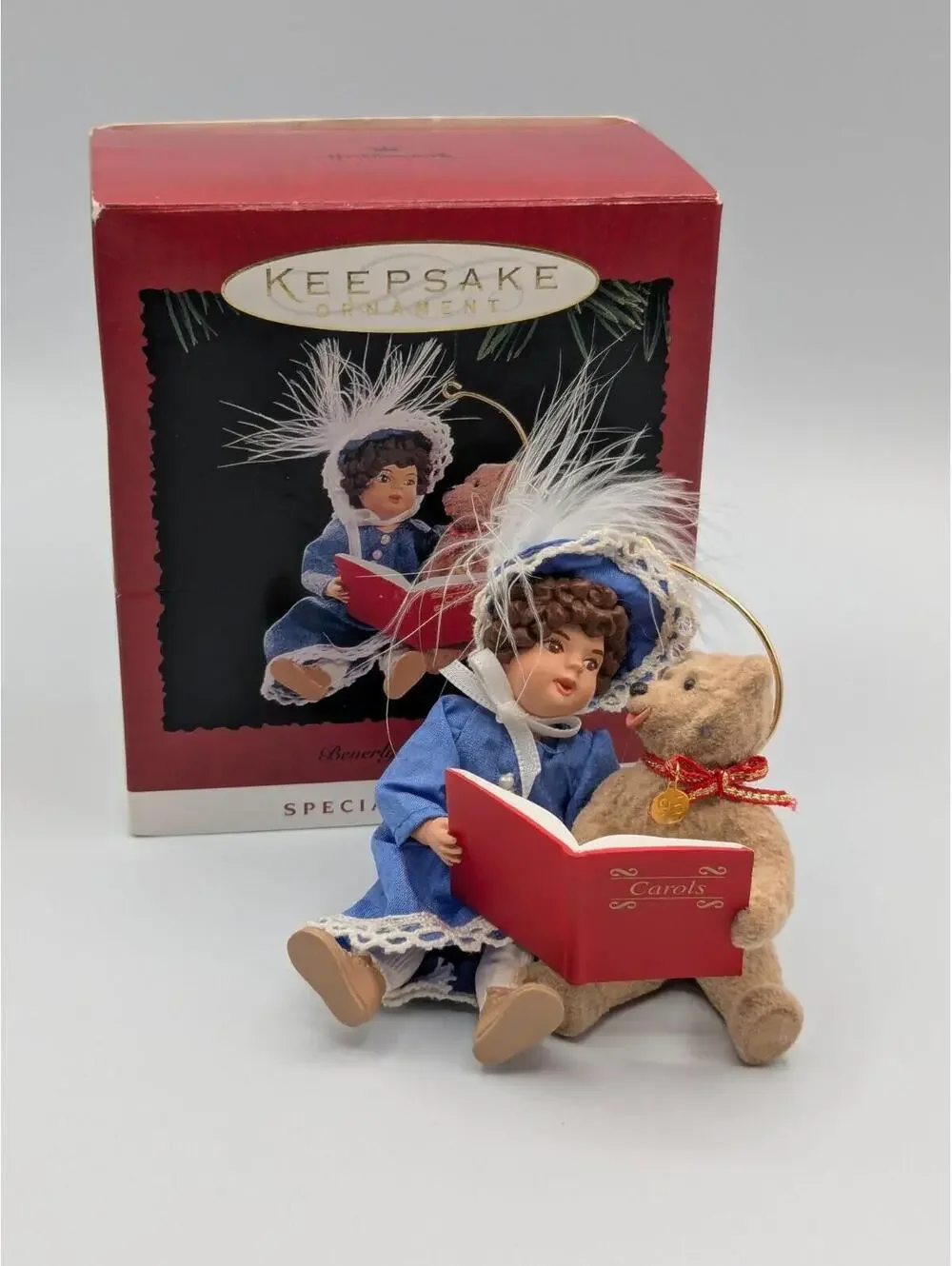 Hallmark Keepsake Beverly and Teddy 1995, Doll Bear Songbook Vintage Ornament